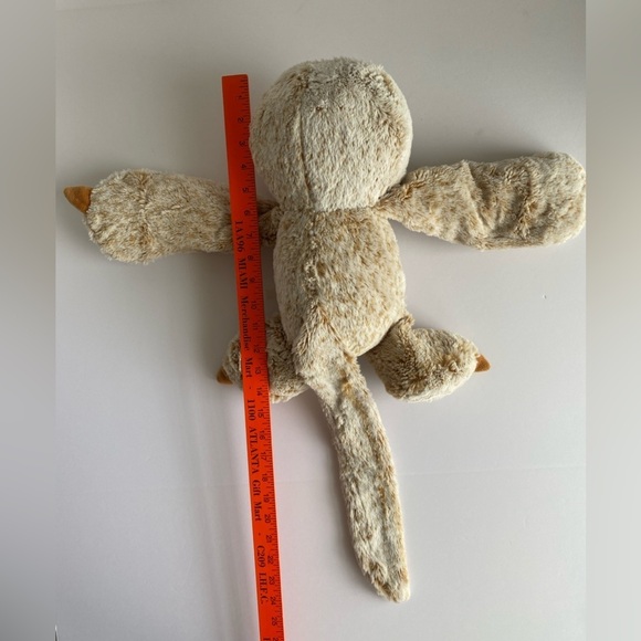 Nanco Sloth Plush 12" Frosty Brown Gold Glitter Eyes Long Tail,‎ Soft, Sensory - Picture 8 of 11